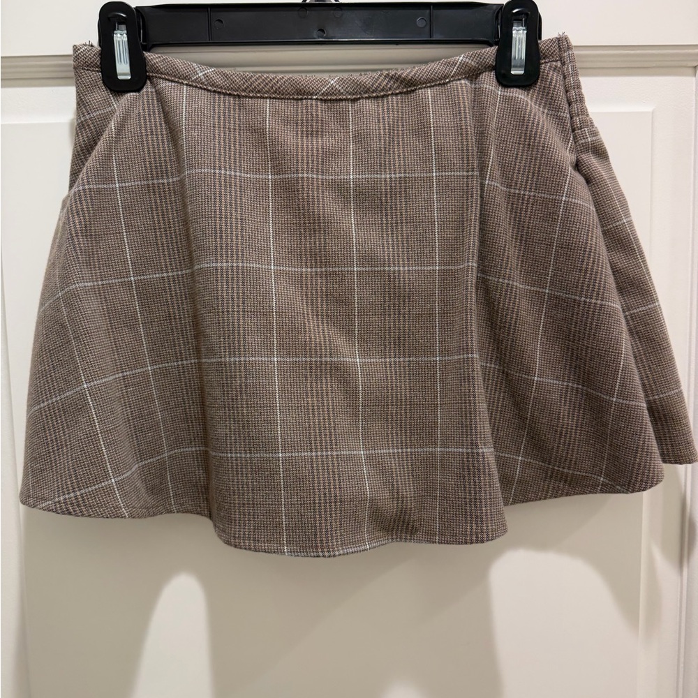 Free People Brown Plaid Skort - Size XS